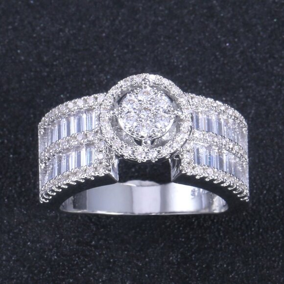 Charm Gemstone Zircon Luxury Diamond Chunky Rings for Women, INDN8167 - Picture 1 of 5